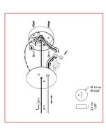 Oluce Deckenbaldachin für The Globe 828 / Oluce Ceiling canopy for the globe 828