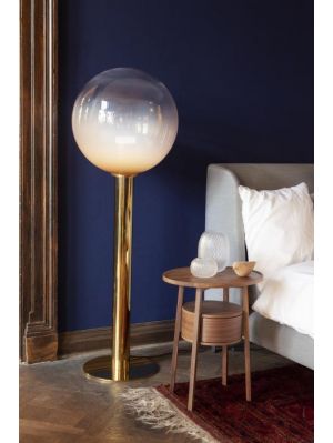 Bomma Phenomena Floor Large Ball gold, glass colour pink