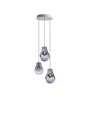 Bomma Soap chandelier with 3 lamps blue