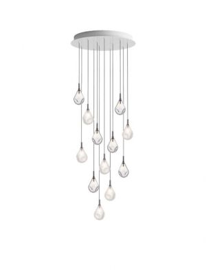 Bomma Soap Mini chandelier with 12 lamps multicolour version 1, 6 x clear, 6 x frosted