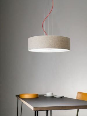 Domus Sten Merino Pendant Lamp lamp shade light grey, cable red