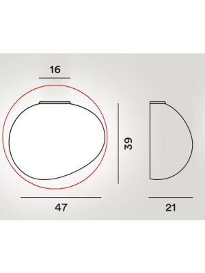 Foscarini Gregg Parete Grande Semi 2 Ersatzglas / Foscarini Gregg Parete Grande Semi 2 Replacement glass