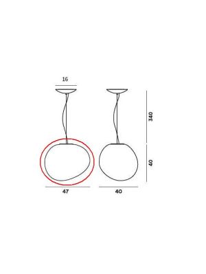 Foscarini Gregg Grande Replacement Glass/Foscarini Gregg Grande Ersatzglas