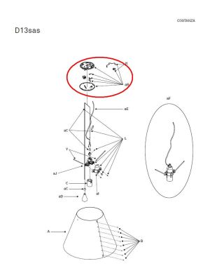 Luceplan Costanza Ersatz Baldachin / Luceplan Costanza Replacement canopy