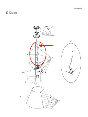 Luceplan Costanza Ersatz Kabel transparent / Luceplan Costanza replacement cable transparent